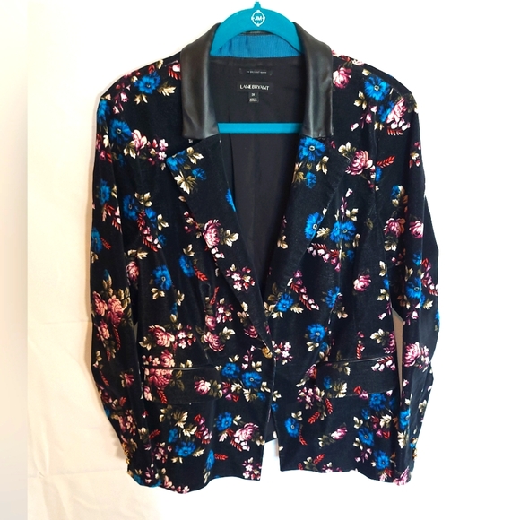 Lane Bryant Women's Black Floral Print Corduroy Bryant Blazer Jacket 20 - Picture 1 of 11